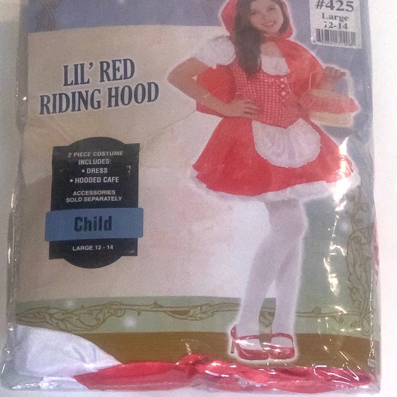 Girls Little Red Riding Costume Size Large 12-14 - Picture 8 of 9